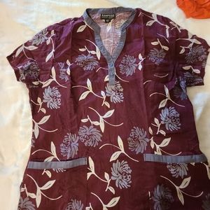 Burgundy scrubs top